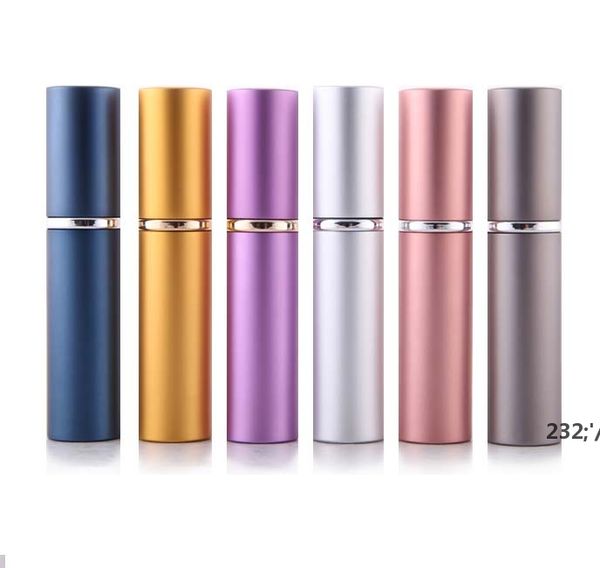 perfume bottle 5ml Aluminium Anodized Compact Perfume Aftershave Atomiser Atomizer fragrance glass scent-bottle Mixed color LLE10612