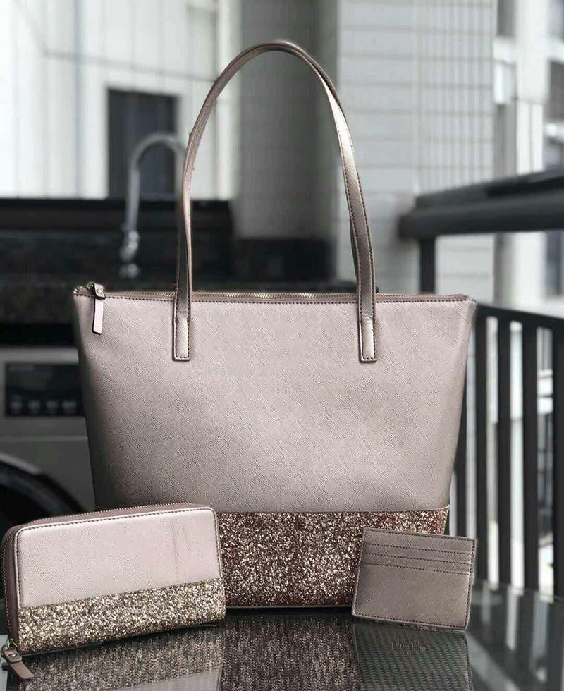 brand designer larger glitter purse set card holder wallet total bags Patchwork shining shoulder crossbody shopping bags pu female handbag 5 color