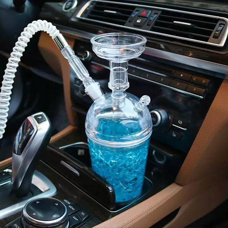 Travel Hookah Shisha Set Transparent Narguile Shisha Complete Chicha Bowl Water Hose Led Light Vase