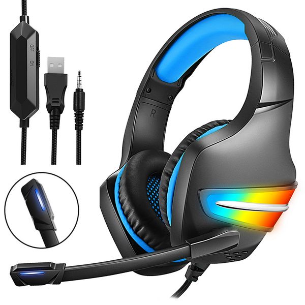 G106 RGB Wired Gaming Headset Luminous colourful Over ear headphones control with Mic LED Light Casque Gamer ear-cover for PC PS4 Xbox One g