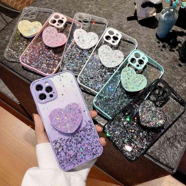 Glitter Case for Iphone 13 12 11 Pro Mini Silicon 7 8 6 6s Plus Sequins Holder Cover on Xr x Xs