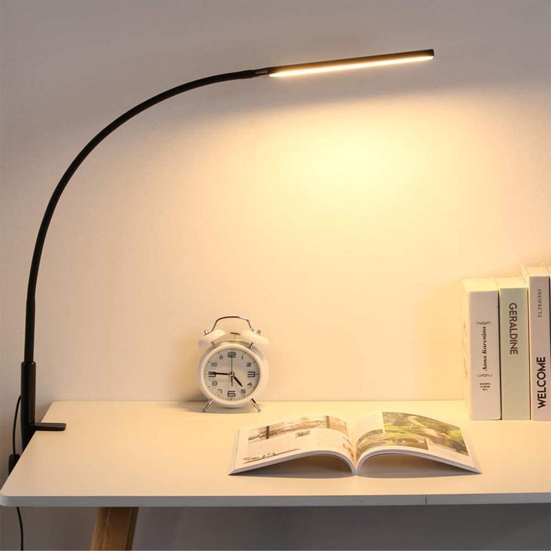 Night Lights Desk Lamp With Clamp, Dimmable Swing Arm, Flexible Gooseneck Architect USB Table Light For Protection Study Led