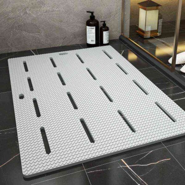 Eovna Non-slip Bathroom Mat Safety Shower Bath Mat Plastic Massage Pad Bathroom Carpet Floor Drainage Suction Cup Bath Mat 211109