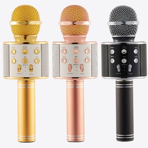 WS 858 wireless USB microphone professional condenser karaoke mic stand radio mikrofon studio recording studio bluetooth
