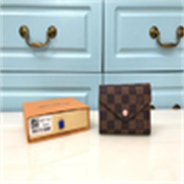 Card Brand Designer Luxury N61700 Pink Holders Checkered Flap Short Wallet Real Leather Key Compact Long Wallets Chain Wallet Pouches Phone