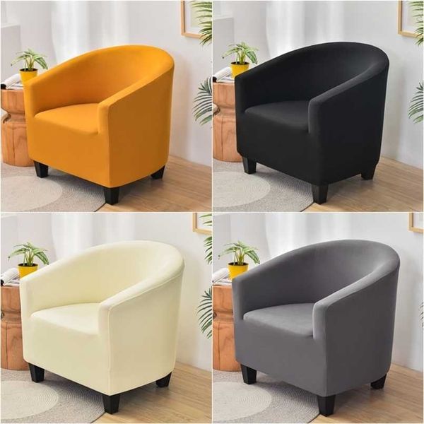 Elastic Sofa Cover Solid Color Relax Stretch Single Seat Club Couch Slipcovers for Living Room Armchair Protector Washable 211116