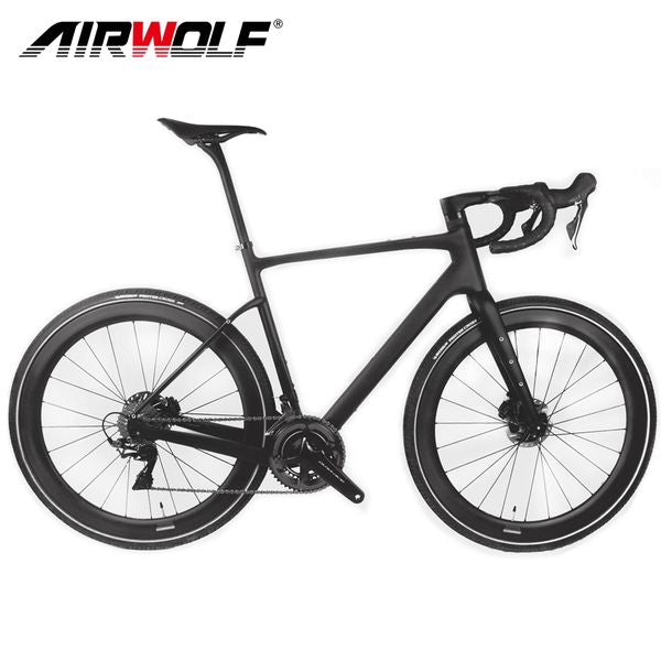 Airwolf 700*42C Carbon Fiber Gravel Bikes Complete Road Bike Cyclocross Bicycle 4952545658 Fully Internal Wiring Disc Brake 2 years warr