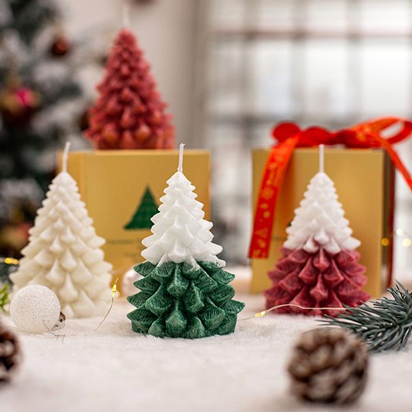 Christmas Decorations Candles Christmas Tree Aromatherapy Candle Creative Xmas Gifts About 8*9cm Gift Box Package by DHL XD29970