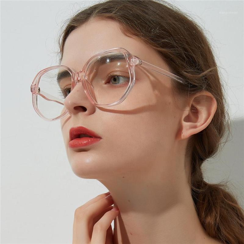 Sunglasses 2021 Transparent 90S Big Frame Candy Color Sun Glasses Party Pink Models Brand Women Oversize Luxury Fashion