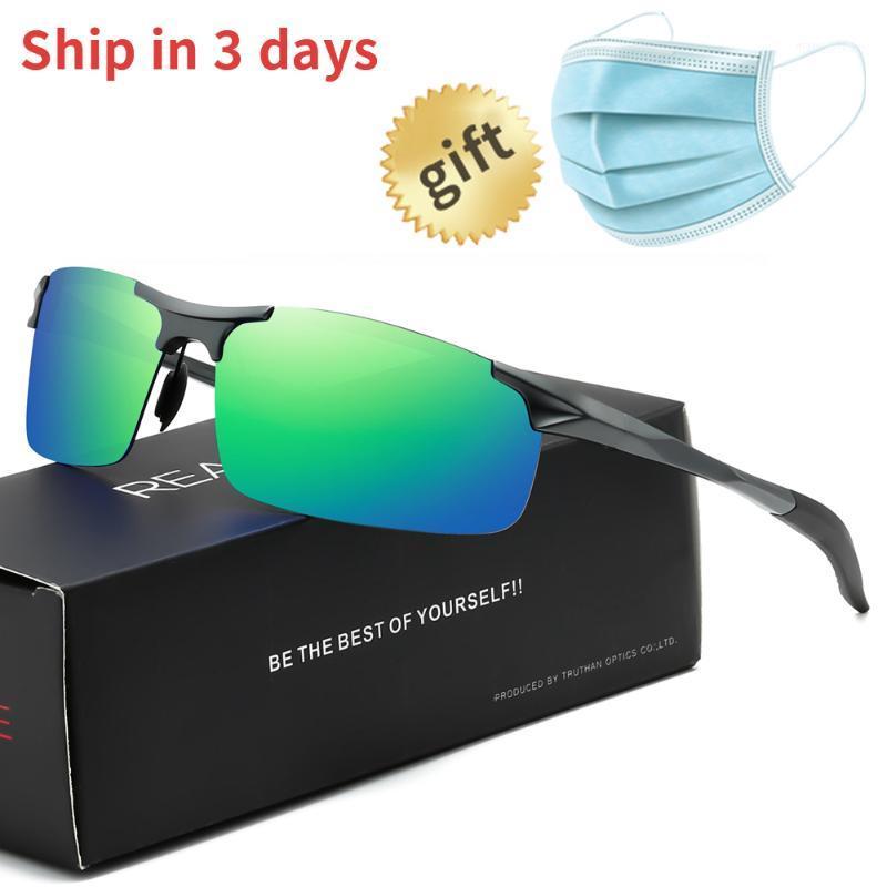 Sunglasses S Mens Outdoor Sports Male Mirror Coating Aluminum Polarized Sun Glasses For Men Semi-Rimless Subglasses 5933