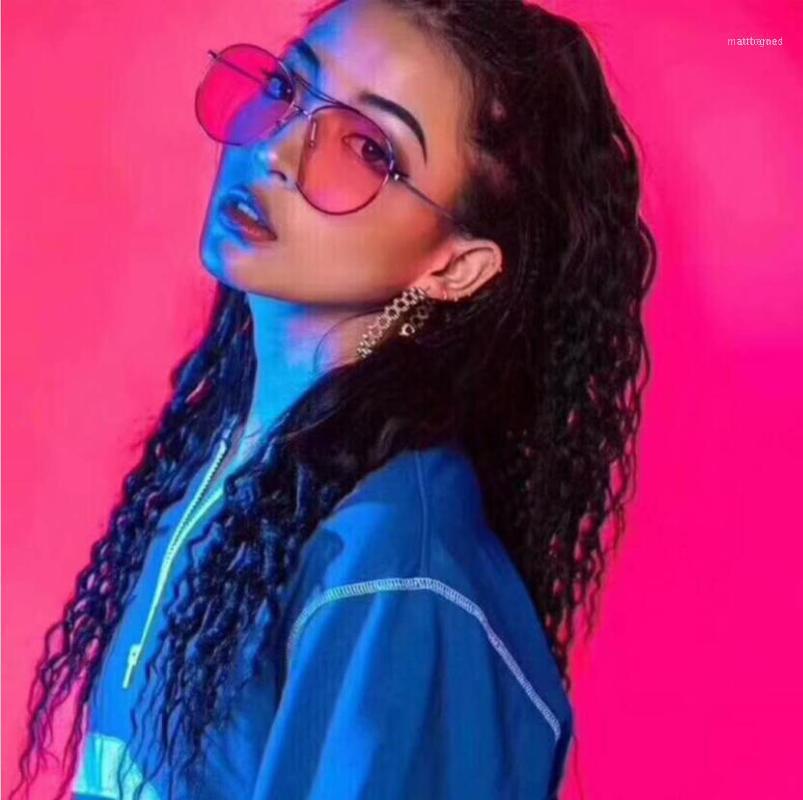 Sunglasses LKK Vintage Round Big Size Oversized Lens Mirror Women Brand Designer Metal Frame Lady Sun Glasses Cool Retro1