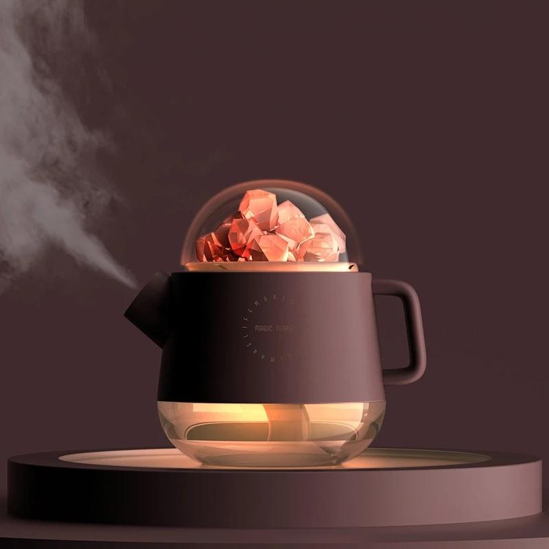 Humidifiers 360ml Magic Teapot Humidifier Wireless Aromatherapy Oil Household Diffuser Office Car Atomizer With Color Night Light