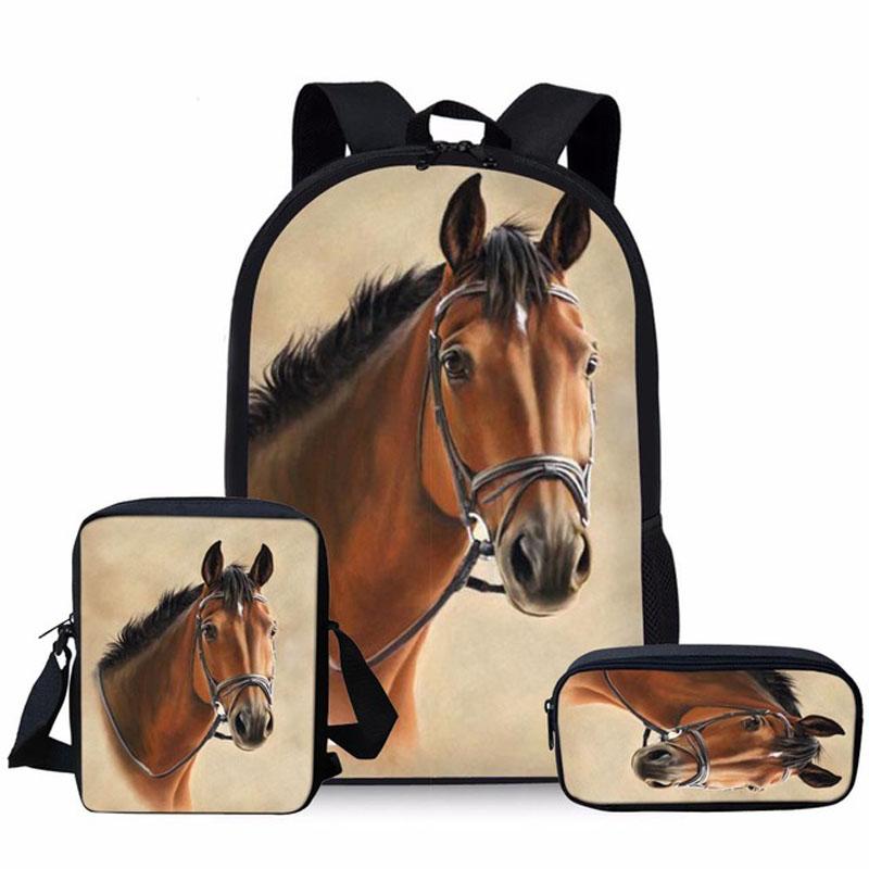 School Bags Horse 3D Satchel For Boys Girls Orthopedic Backpacks Children Schoolbag Mochilas Escolares Mochila