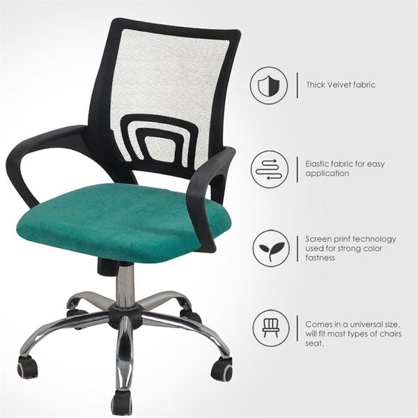 Thick Plush Seat Cover Removable Chair s Spandex Anti-dirty for Dining Room Kitchen Office housse de chaise 211207