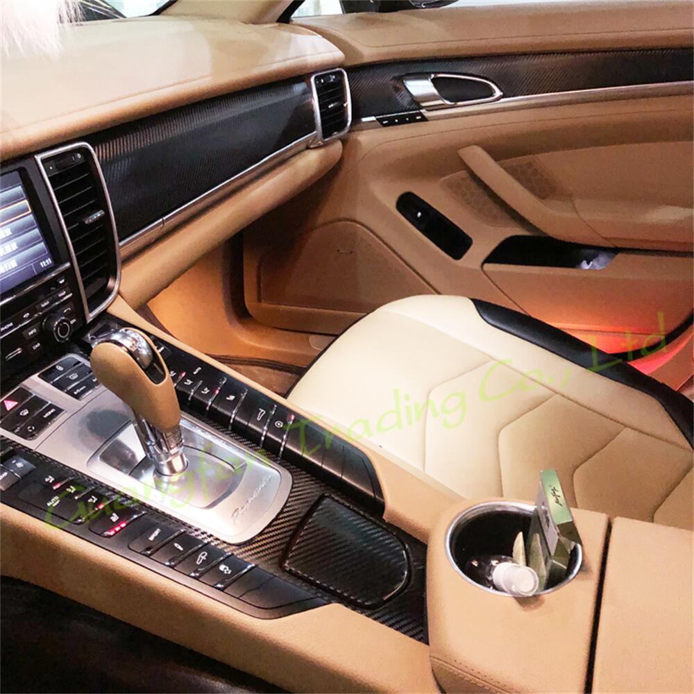 Interior Central Control Panel Door Handle 3D 5D Carbon Fiber Stickers Decals Car-styling Cover Parts Products Accessories For Porsche Panamera Year