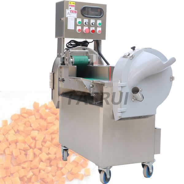 Multifunctional Commercial Double-Head Vegetable Cutting Machine For Potatoes Onions Radishes Root Vegetables