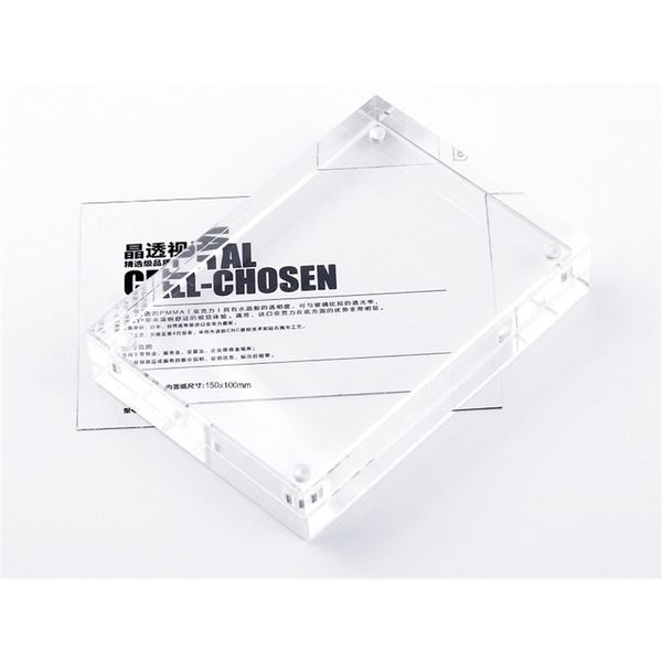 A6 Crystal Acrylic Photo Frame Moulding Magnetic Picture Sign Holder with Double-sides Used