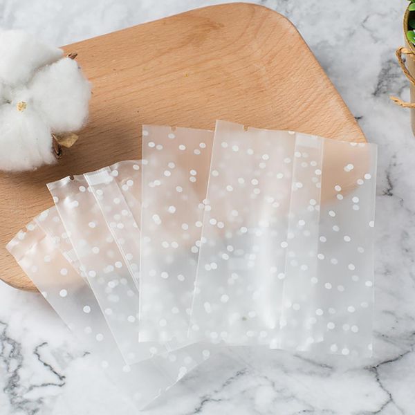 Sanitary White Dot Food 100Pcs-Pack Foods Sealer Bags Saver Machine Seal Bags Cookie Packing Bags Plastic for Restaurant