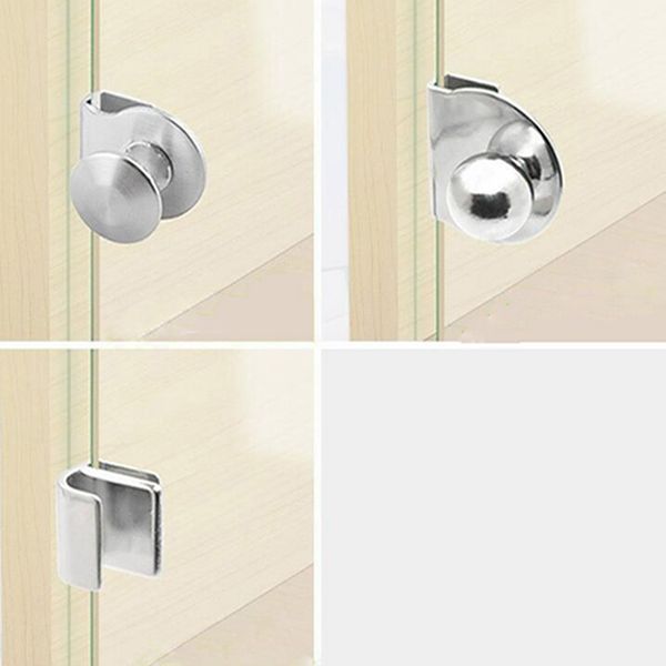 No Drilling Steel Glass Door Handle-clamp-clips for Office Glass Door Showcase Cabinet Drawer Pull Knob Furniture Hardware