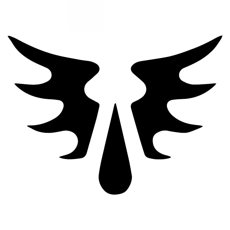 Car Stickers Blood Angel Wings Trunk Window Decoration Accessories Decal Waterproof Black-white,17cm*12cm