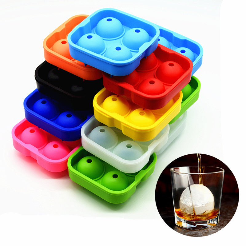 4 Balls Whiskey Ice Cube Maker Mold Sphere Mould Party Tray Round Bar Silicone Kitchen Tools 88202186