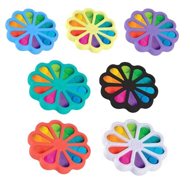 Fidget Toys Finger Bubble Floral Press Relief Fingertip Toy Stress Educational Kids Baby Gift Squeeze Sensor DHL Ship