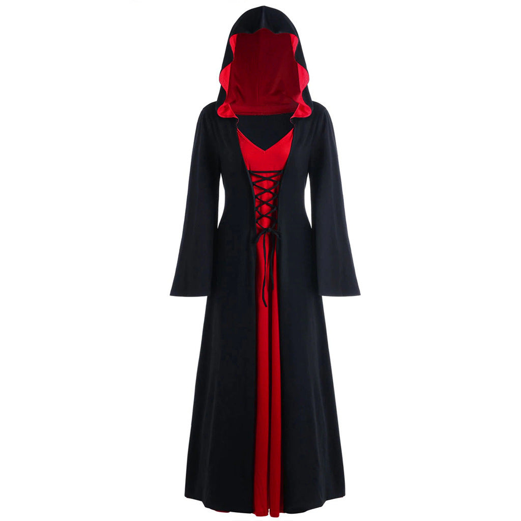 Theme Costume Halloween Court Retro European Role Playing Witch Hoodie Strap Large Size Loose