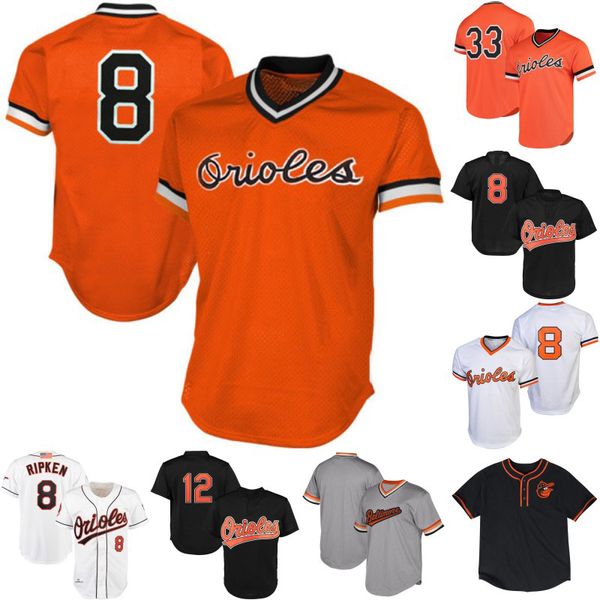 #8 Cal Ripken Jr Jersey 12 Roberto Alomar 33 Eddie Murray 2001 Cal Ripken Jr Mens Womens Youth 100% Stitched Retro Baseball Jerseys