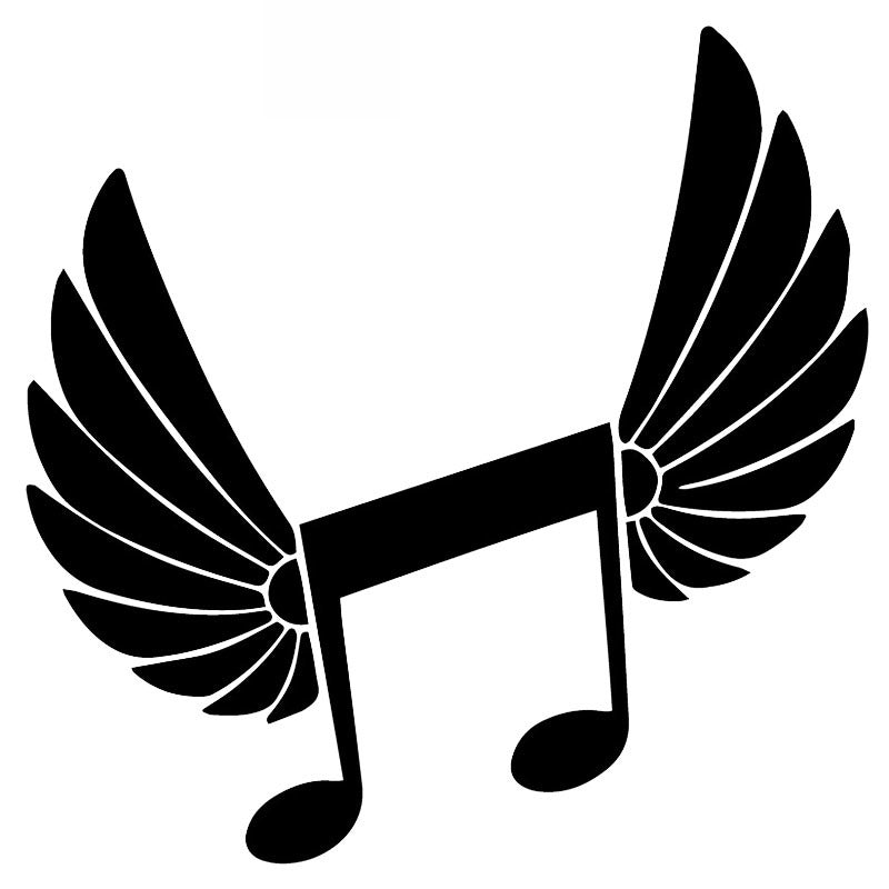 Car Stickers Cartoon Notes Fashion Decoration Accessories Decals Creative Waterproof Sunscreen Black-white,17cm*17cm