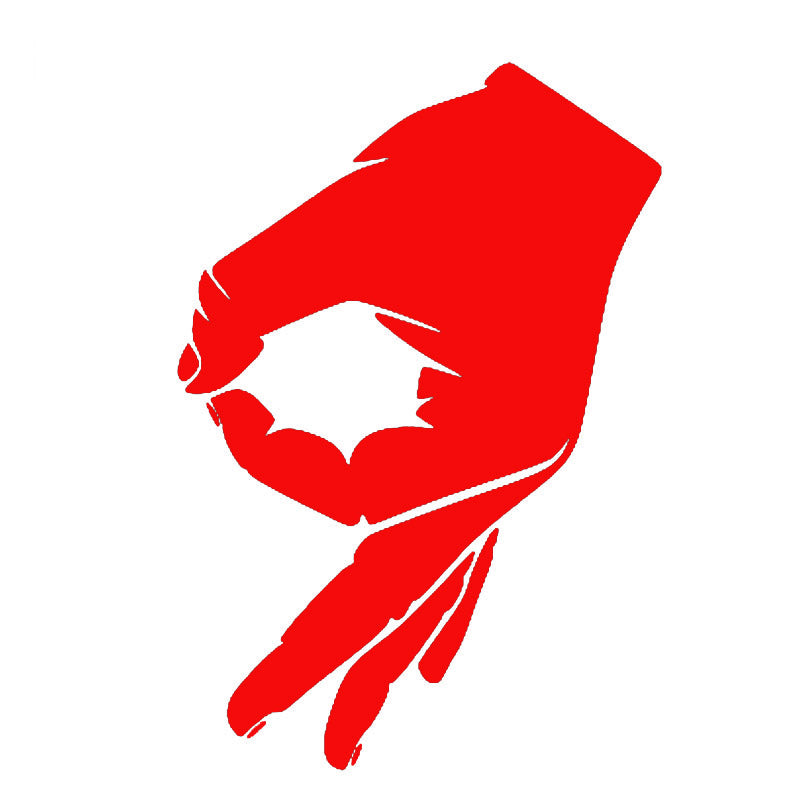 Car Stickers Funny OK Gesture Decorative Stickers Creative Car Styling Decals Motorcycle Stickers, 16cm*11cm