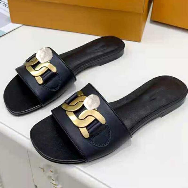 Designer beach beauty flat shoes wear lazy sandals fashion summer leisure comfortable leather office slippers multicolor