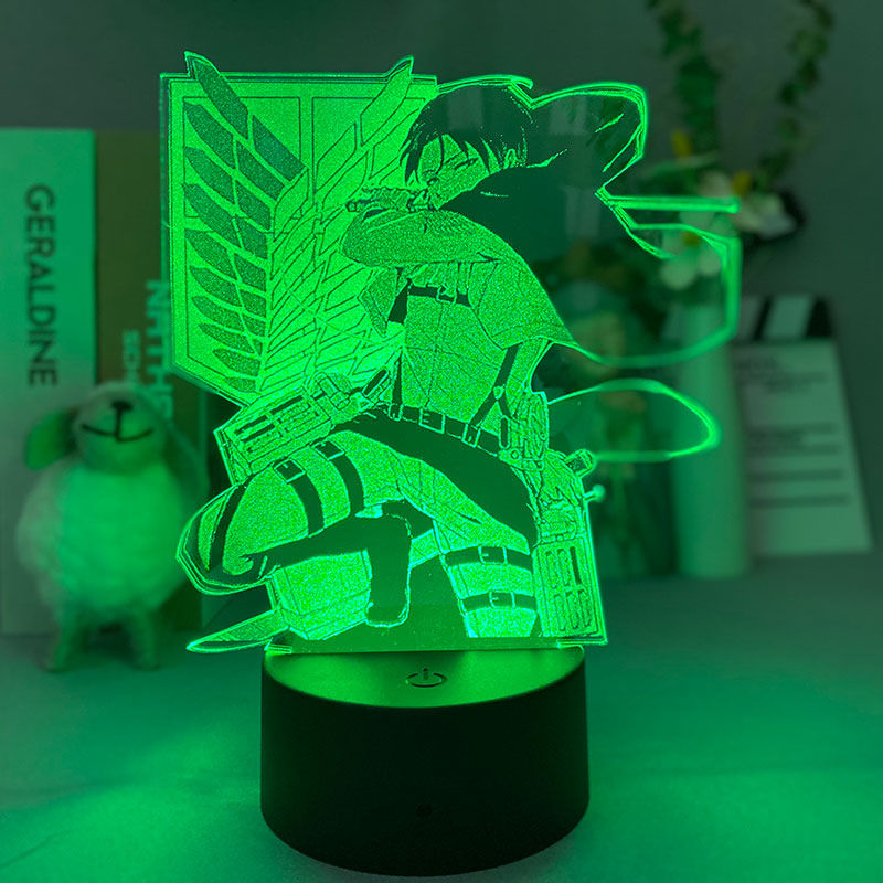 Desk 3D Picture Lamp LED Light Bluetooth Speaker Attack on Titan Captain Color Changing Nightlight Anime Fans Holiday Gift Dropshipping
