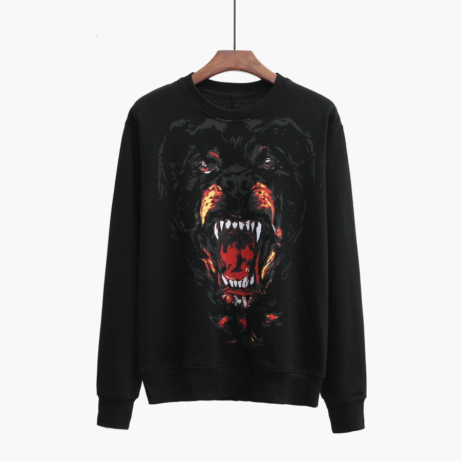 hoodie autumn fashion arrival rottweiler dog print sweatshirts jumper for men women black color designer tee cotton