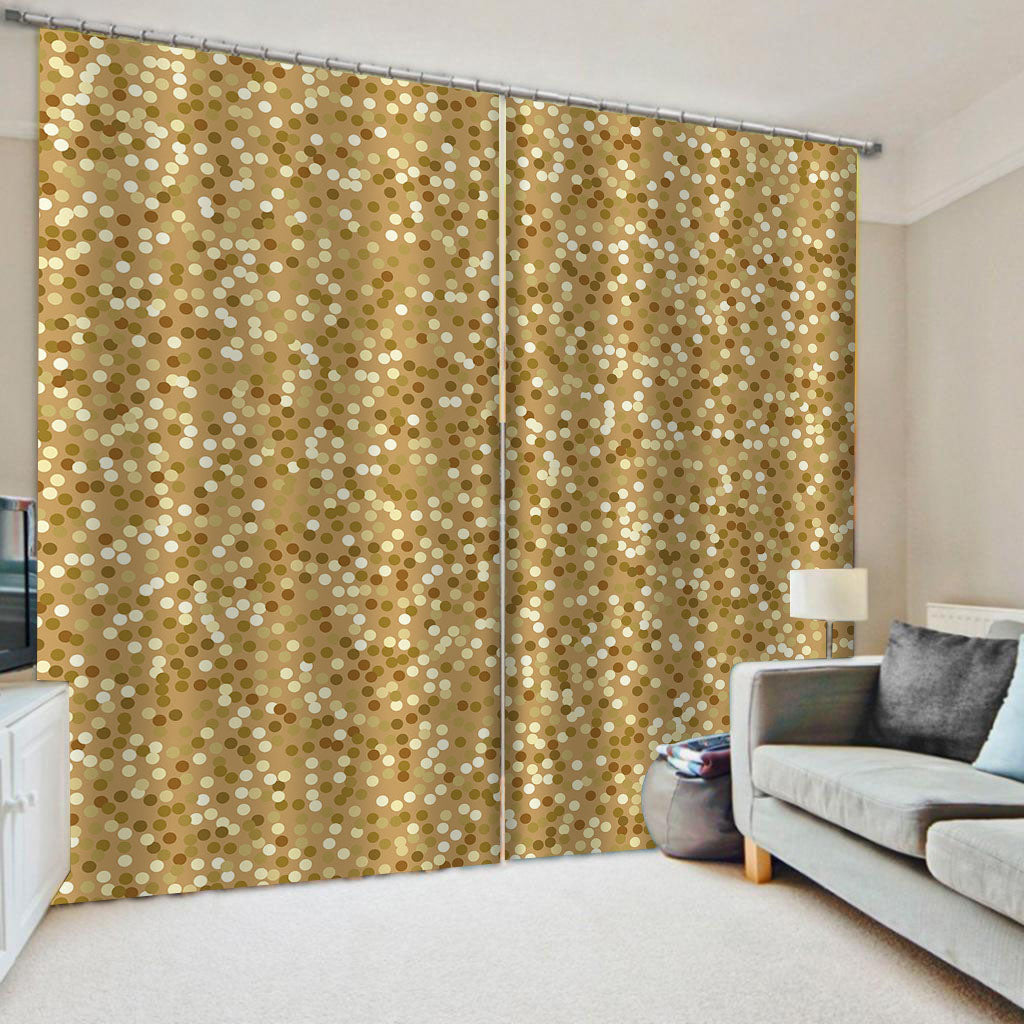 Photo Fashion Customized High quality custom 3d curtain fabric gold round curtains