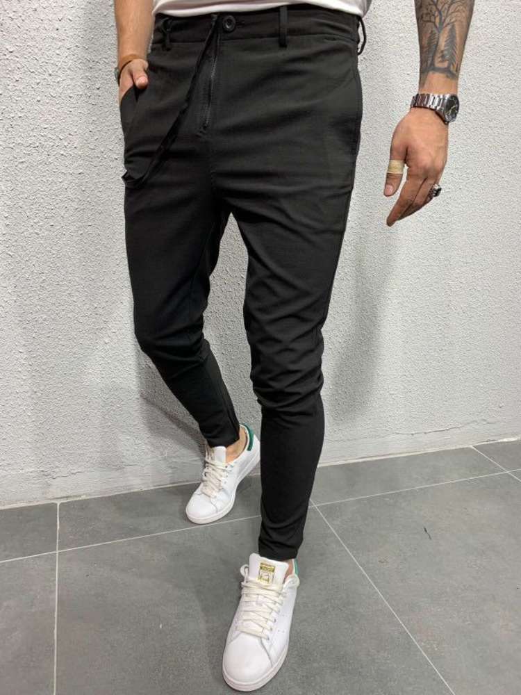New men&#039;s solid color jogging pants fashion casual Leggings