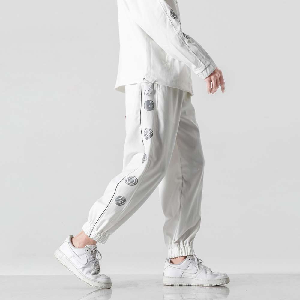 Sportswear men&#039;s spring and autumn new hip hop Street trend personalized reflective printing loose Leggings casual pants