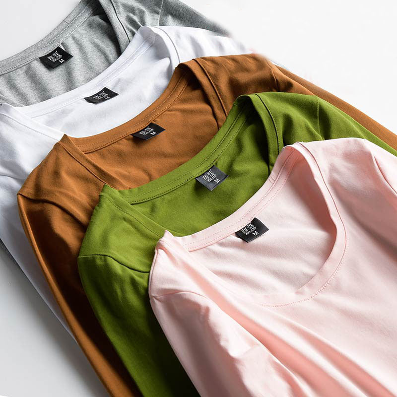 Polo Spring Womens Casual Cotton Base Long Sleeved T-Shirts Solid Candy Loose O Neck Tee & Shirts