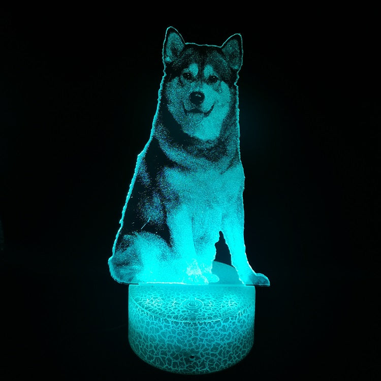 USB 3D Night Light Alaskan Maslamute Office Room Decoration LED Nightlight Dropshipping Pet Dog Memorial Gift Lamp