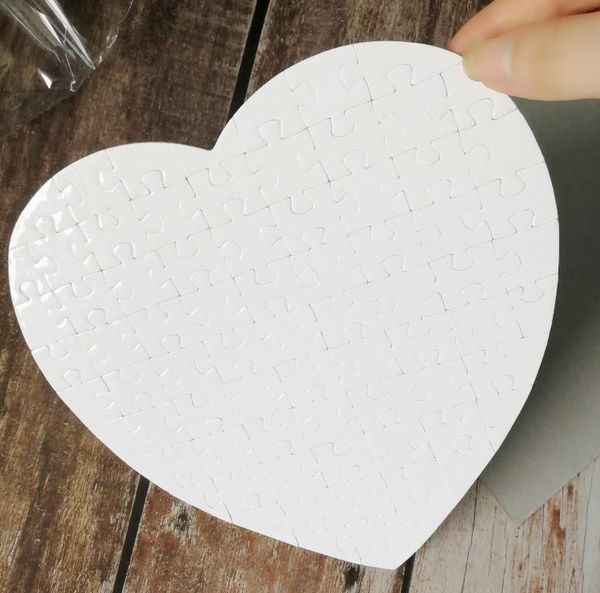 Party Favor Gift Blank Heart Shaped Puzzles 75pieces Sublimation Blanks Pearl Jigsaw DIY Puzzle Wedding Birthday Valentine&#039;s Day SN2153
