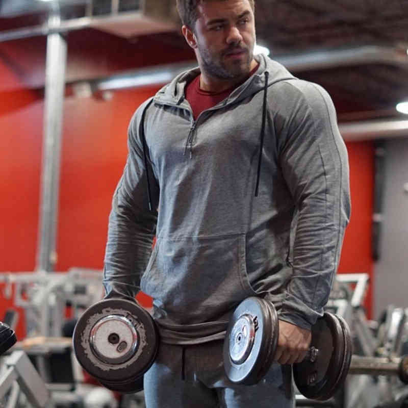 tracksuits Tracksuit Men Sport Kit Zipper Hoodies+Joggers Sweatpants Fitness Workout Gym Sports Clothes Solid Mens Sportswear Running Sets