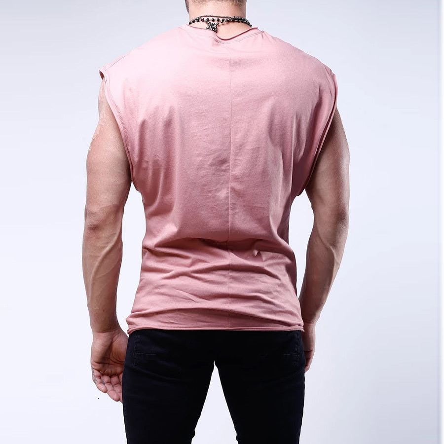 tanks New Solid Running Men Fitness Sleeveless T-shirt Basketball Undershirt muscle guys Workout Tanks Top Gym Sports Vest