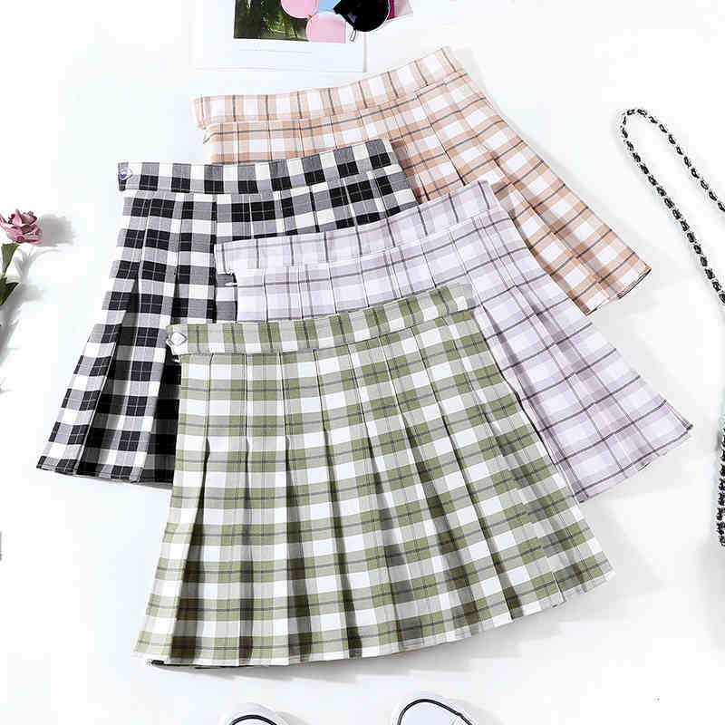 Harajuku Women&#039;s Plaid Pleated Skirt Japanese Vintage School Girls Uniform Plus Size High Waisted Cosplay Costumes Short Skirts