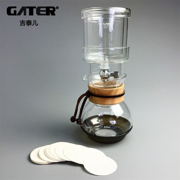 400ml Water Drip Coffee Maker Reusable Filter Tools Glass Espresso Coffee Dripper Pot Ice Cold Brew Coffee Machine 210408