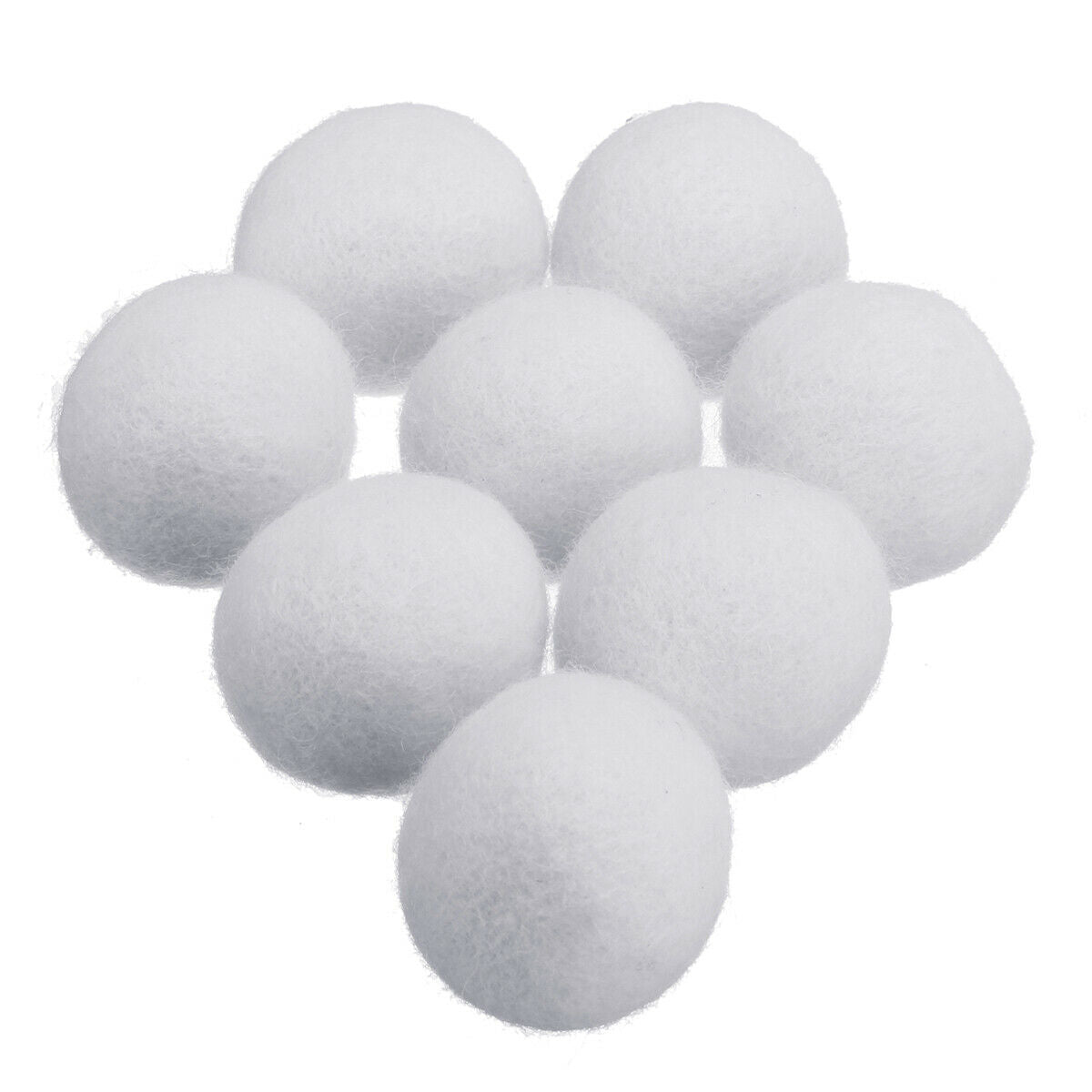 8Pcs White Natural Fabric Wool Dryer Ball Laundry Softener Wrinkle-free Eco Safe Reduces Drying Time 88202151
