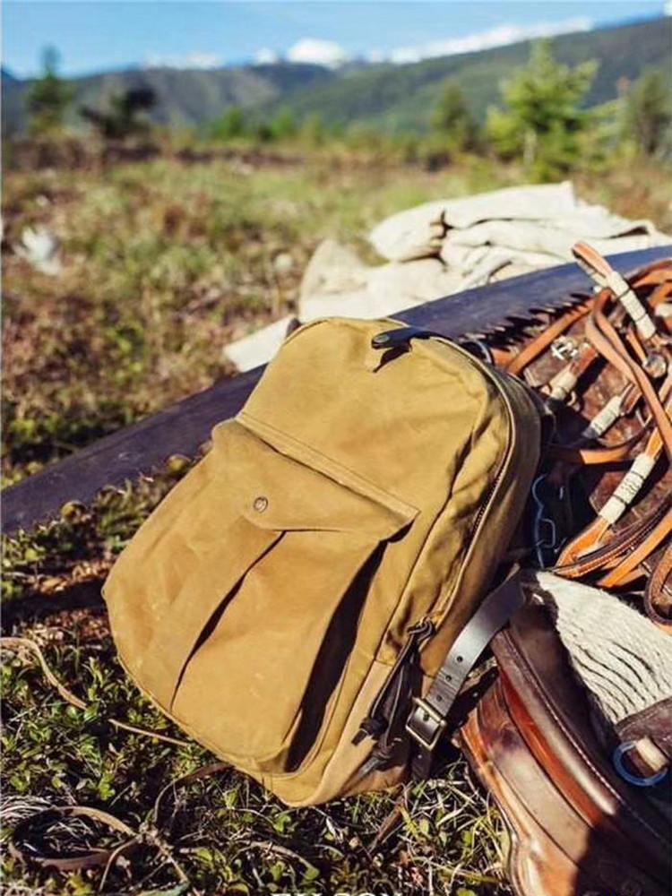 Pepper Salt Backpack Tooling Vintage Oil Wax Canvas Bag Amekaji Leather Super Large Capacity Waterproof