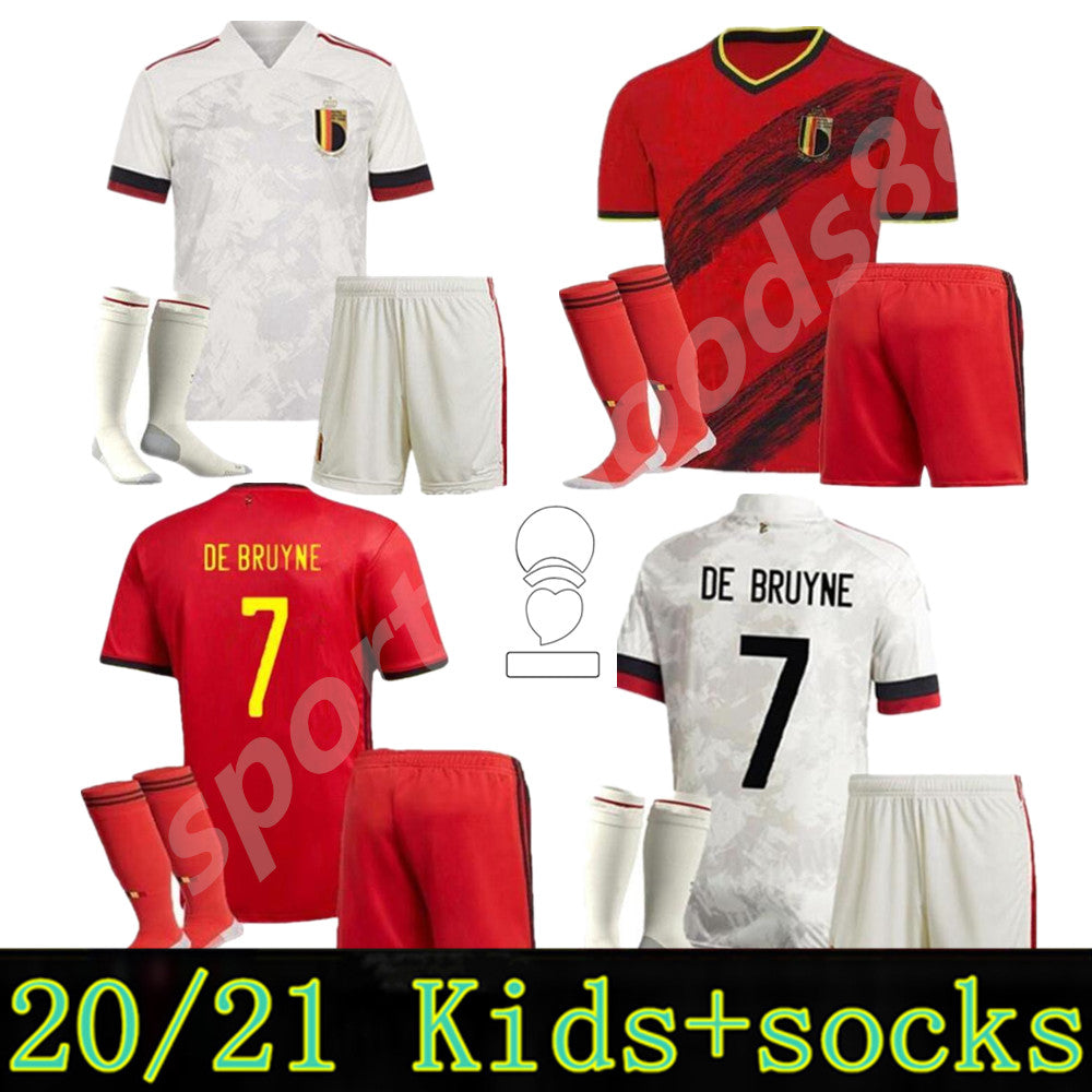 2021 European Cup Belgium soccer jersey home away youth kit DE BRUYNE E.HAZARD maillot foot LUKAKU camisetas child football shirt