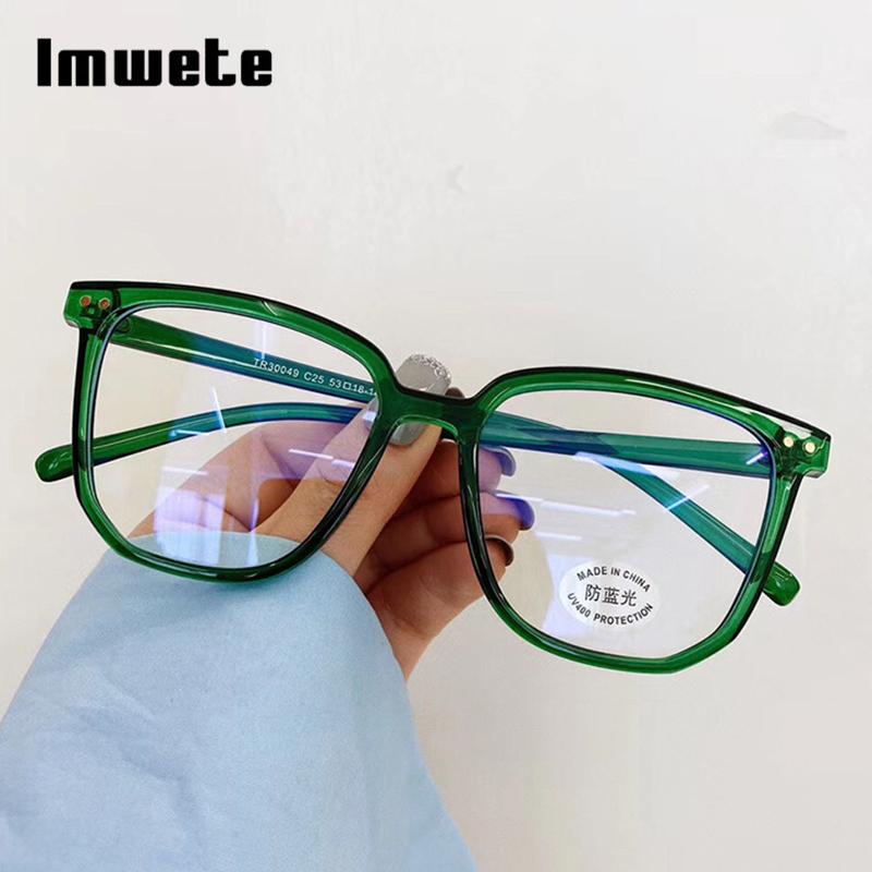 Fashion Sunglasses Frames Imwete TR90 Vintage Women&#039;s Glasses Frame Men Blu-Ray Computer Eyewear Square Decorative Spectacles Retro Optical