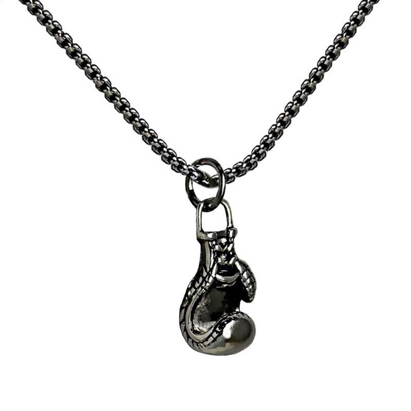 Pendant Necklaces Metal Boxing Gloves Necklace Stainless Steel Square Pearl Chain Strong Power Symbol Jewelry Wholesale