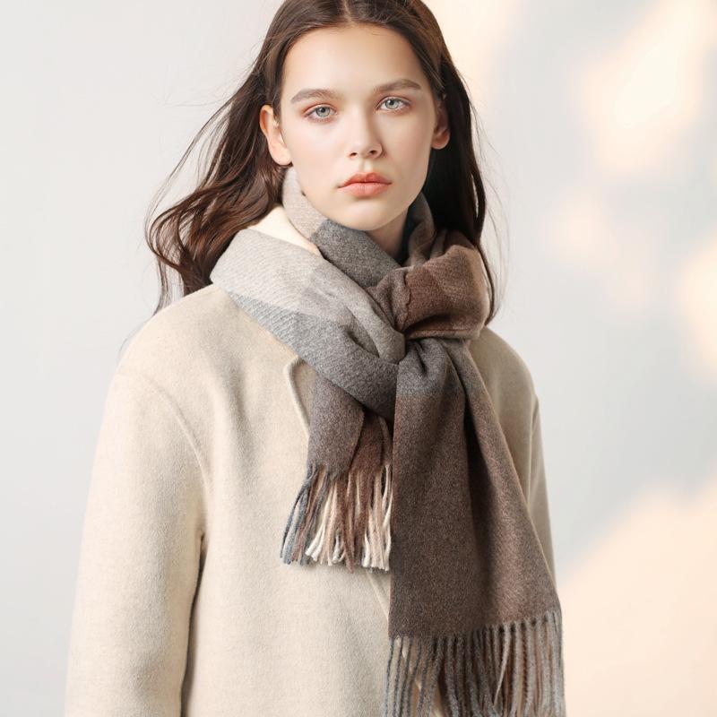 Scarves Long Cashmere Wool Scarf Women 2021 Korean Tassel Thicken Autumn Winter Warm Neck Shawl Square
