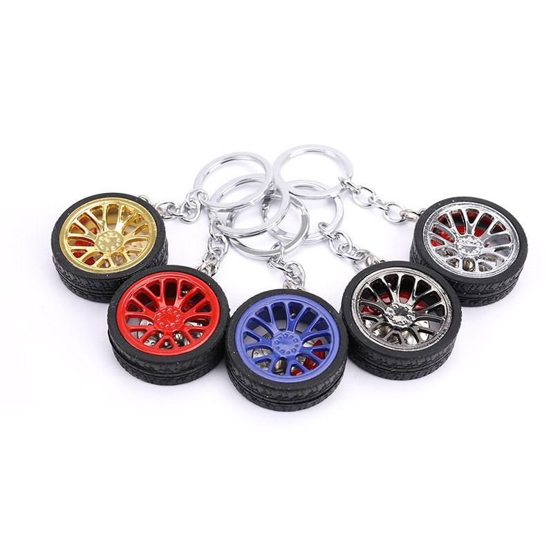 Keychains Car Wheel Turbo Keychain Key Ring With Brake Discs Tire Auto Chain Keyring